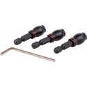 DRILL BIT ADAPTOR SET 3PC 3.4.5MM FEM RND- GRUB SCREW TYPE 1/4````M HEX S