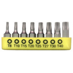 S/D TORX TAMP.RES. BIT SET 8PCE