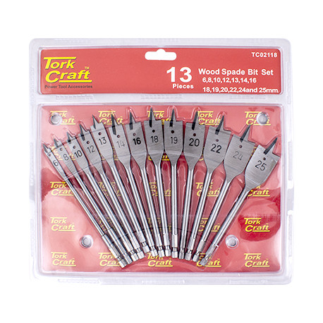 SPADE BIT SET 13PCE DOUBLE BLISTER