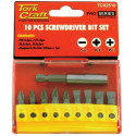 SCREWDRIVER BIT SET 10PCS(PH2X2.PZ2X3SLOTTED6MMX2.8MMX2)