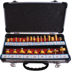 ROUTER BIT SET 24PC ALUM.CASE 1/4````