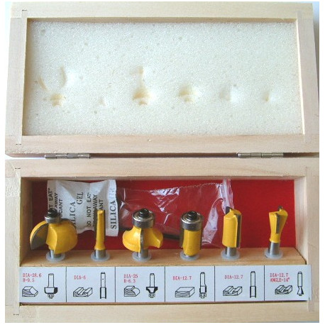 ROUTER BIT SET 6PCE WOODEN BOX