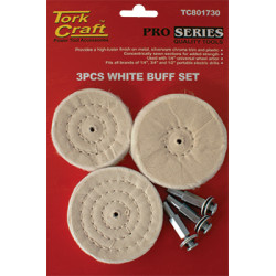 3 PCE WHITE BUFF SET ALL PORTABLE DRILLS