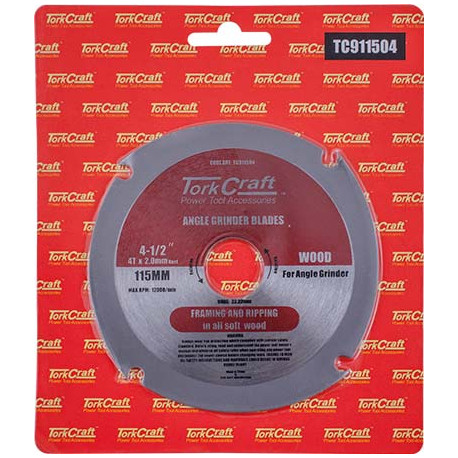 BLADE 4 TEETH 115MM X 22.23MM FOR WOOD ON ANGLE GRINDER