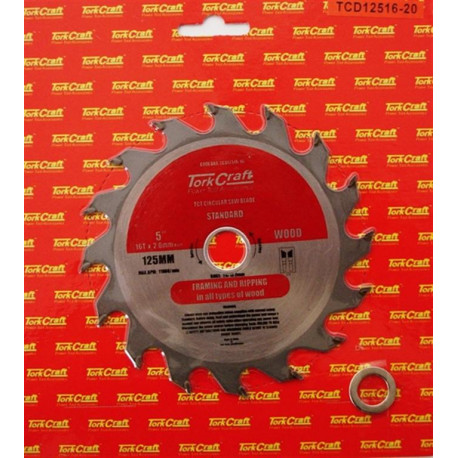 BLADE TCT 125 X 16T 20/13 GENERAL PURPOSE WOOD