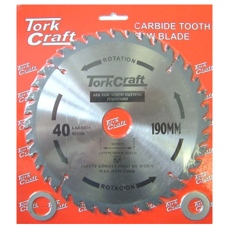 BLADE TCT 190 X 40T 30/20/16MM GENERAL PURPOSE COMBINATION