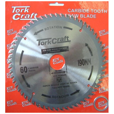 BLADE TCT 190 X 60T 30/20 GENERAL PURPOSE CROSS CUT