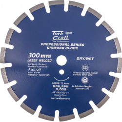 DIAMOND BLADE 300 X 25.4MM ASPHALT LASER WELDED SEGMENTED TAR