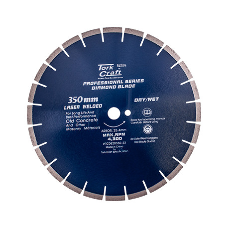 DIAMOND BLADE 350X25.4MM OLD CONCRETE LASER WELDED SEGMENTED