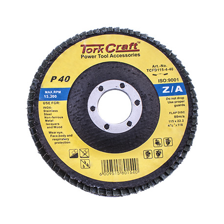 FLAP DISC ZIRCONIUM 115MM 40GRIT ANGLED