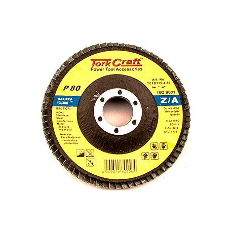 FLAP DISC ZIRCONIUM 115MM 80GRIT ANGLED