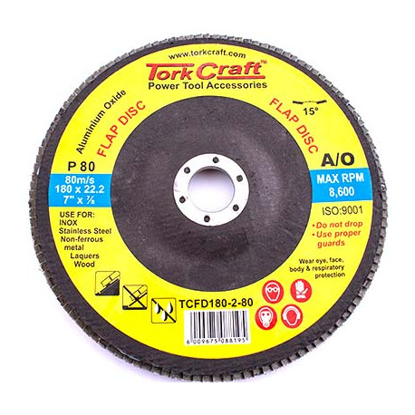 FLAP DISC 180MM 15 DEG.ANGLE 80GRIT