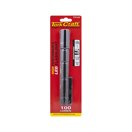 TORCH LED ALUM.100LM BLK USE 3 X AA BATTERIES TORK CRAFT