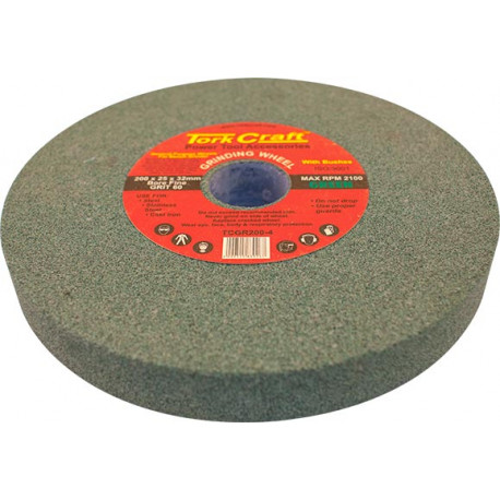 GRINDING WHEEL 200X25X32MM BORE FINE 60GR W/BUSHES FOR B/G GREEN