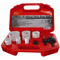 HOLESAW SET 9PC IN CASE BI-METAL 19 22 29 38 44 57MM