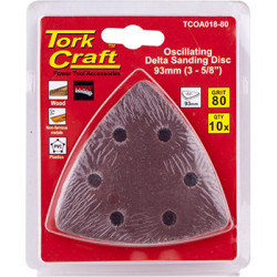 OSCILATING SANDPAPER A/O 93MM 10PC DELTA SHAPE 80GRIT