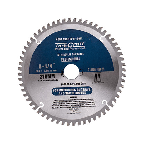 BLADE CONTACTOR ALUM 210 X 60T 30/16 CIRCULAR SAW TCT