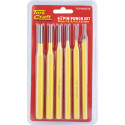 TORK CRAFT PIN PUNCH SET 6PC - 1.5  3  4  5  6  8MM YELLOW