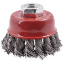 WIRE CUP BRUSH 65 X M14 KNOTTED STAINLESS STEEL TCW