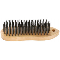 WIRE HAND BLOCK BRUSH WOOD HANDLE RECTANGULAR