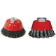 WIRE CUP BRUSH 75MM X M14 CRIMPED and KNOTTED SET 2PCE FOR115 ANGLE GRI