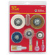 WIRE BRUSH SET 10 PIECE WITH HEX SHANK and BUFF KIT FOR DRILL