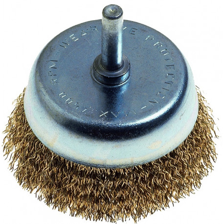 WIRE CUP BRUSH 75MM X 6MM SHAFT BLISTER