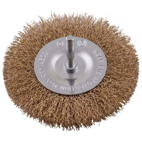 WIRE WHEEL BRUSH 100MM X 6MM SHAFT BLISTER