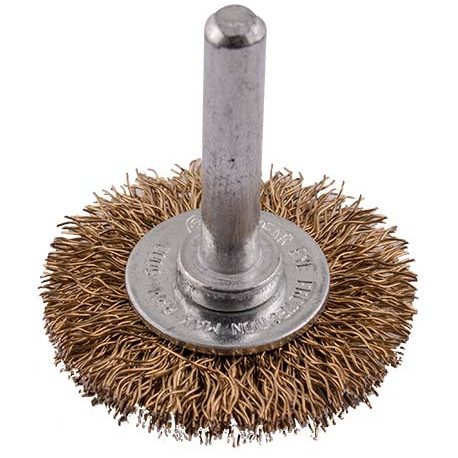 WIRE WHEEL BRUSH 38MM X 6MM SHAFT BLISTER