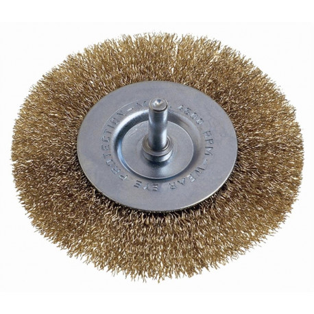 WIRE WHEEL BRUSH 63MM X 6MM SHAFT BLISTER