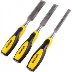 WOOD CHISEL 140MM BLADE 3PC 13/19/25 WITH PVC HANDLE