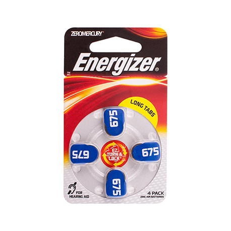 ENERGIZER HEARING AID BATTERY AZ675 BLUE 4 PACK (MOQ 6)