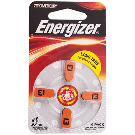 ENERGIZER HEARING AID BATTERY AZ13 ORANGE 4 PACK (MOQ 6)