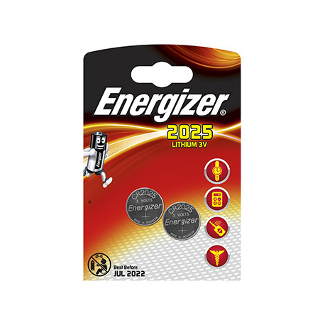 ENERGIZER CR2025BS1 3V LITHIUM COIN BATTERY (2 PACK) (MOQ12)