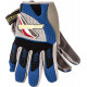 MECHANIC GLOVE X-SMALL SYNT.LEATHER LEATHER PALM AIR MESH BACK BLUE