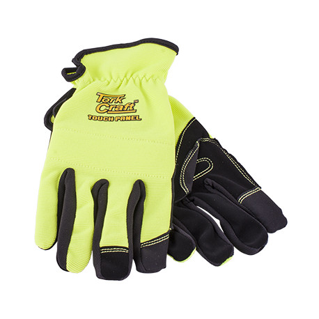 GLOVE YELLOW WITH PU PALM SIZE MEDIUM  MULTI PURPOSE