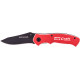 KNIFE FOLDABLE UTILITY RED WITH G10 MATERIAL HANDLE AND BELT CLIP