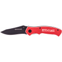 KNIFE FOLDABLE UTILITY RED WITH G10 MATERIAL HANDLE AND BELT CLIP