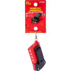 PORTABLE 4-IN-1 SCREWDRIVER SET PH/SL WITH LEDBELT CLIP.KEY RING