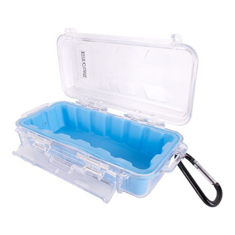 MICRO CASE BLUE 169 X 123 X 50MM SIL./LINER WITH CARABIN.CLIP