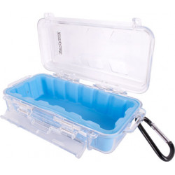 MICRO CASE BLUE 198 X 100 X 60MM SIL./LINER WITH CARABIN.CLIP