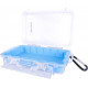 MICRO CASE BLUE 198 X 130 X 53MM SIL./LINER WITH CARABIN.CLIP