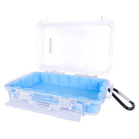 MICRO CASE BLUE 198 X 130 X 53MM SIL./LINER WITH CARABIN.CLIP