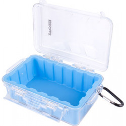 MICRO CASE BLUE 199 X 130 X 79MM SIL./LINER WITH CARABIN.CLIP