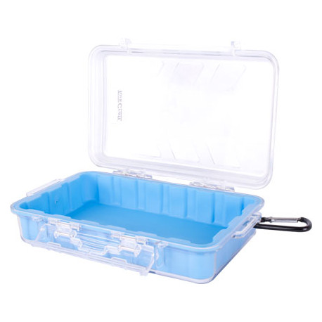 MICRO CASE BLUE 247 X 143 X 66MM SIL./LINER WITH CARABIN.CLIP