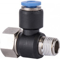 PU HOSE FITTING TEE 4MM X 1/8````F X 1/8````M