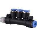 PU HOSE FITTING MANIFOLD 4 X 4MM PORT X 1/8````M