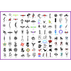 BOOK 02 TATTOO STENCILS 100 DESIGNS PER BOOK 4 DESIGNS ON EA  A4 SHEET