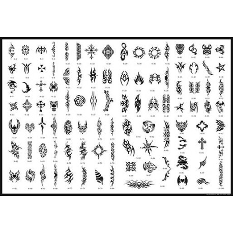 BOOK 08 TATTOO STENCILS 100 DESIGNS PER BOOK 4 DESIGNS ON EA A4 SHEET