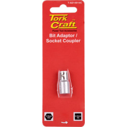 SOCKET ADAPTOR COUPLER 1/4````F SQ X  1/4````F HEX CARDED